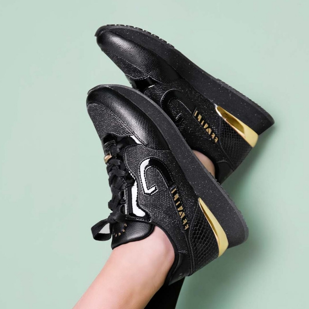 Cruyff  Parkrunner Black/Gold Sneakers.UK 9(US 11)